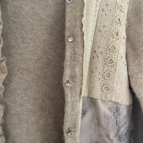 Fabrique Matinee oatmeal color cardigan - Picture 8 of 15